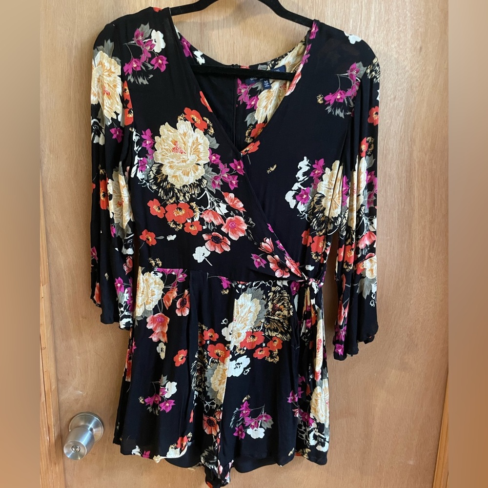Black Floral Romper
